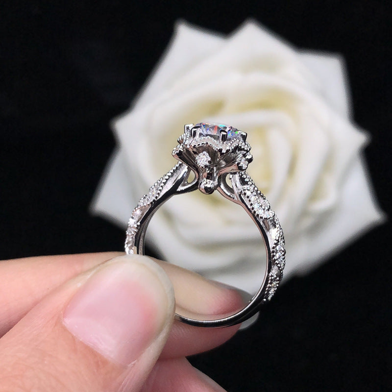 Custom 1 Carat Moissanite Diamond Vintage Ring