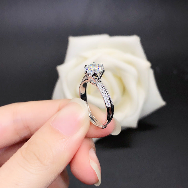Custom 1 Carat Moissanite Diamond Ring