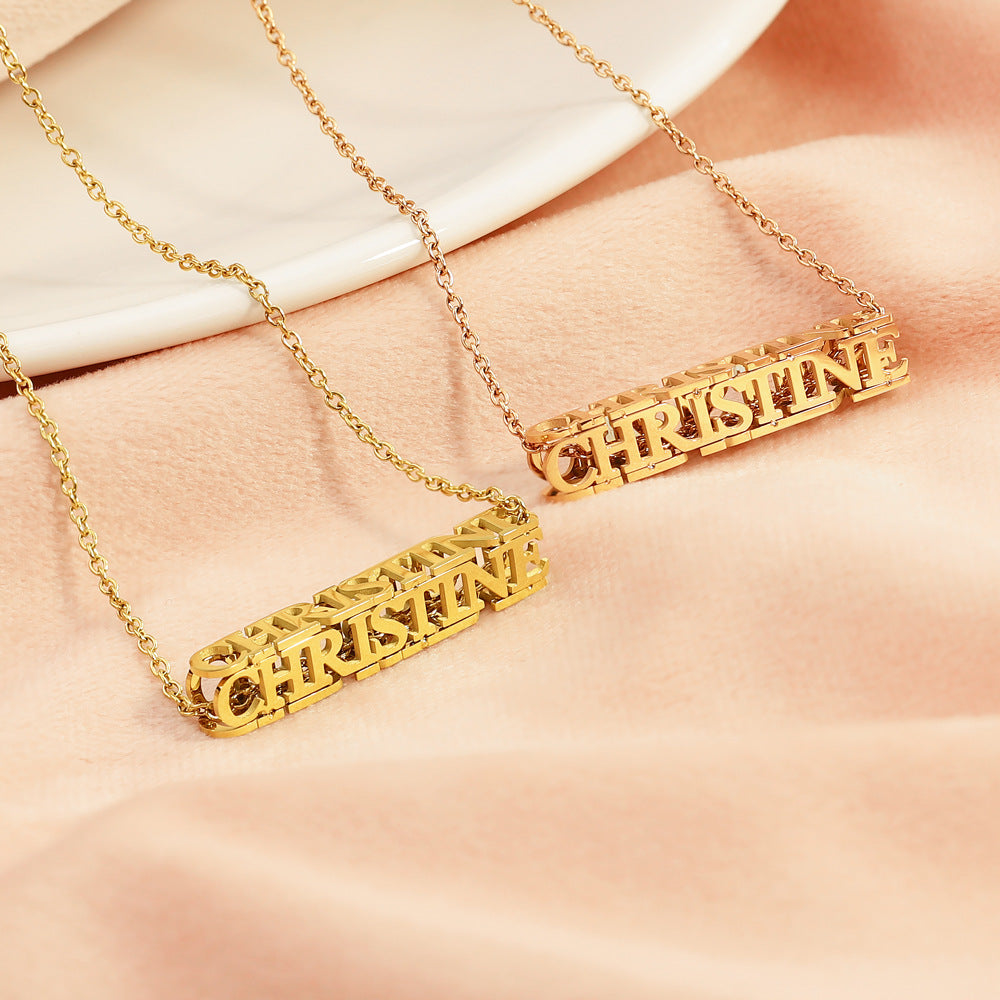 Customized 3d Name Necklace Jewelry