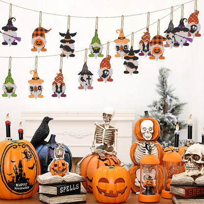 Hanging Wooden Decorations Set for Halloween Party