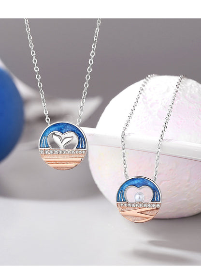 Engravable Matching Ocean Necklaces Set for Couples