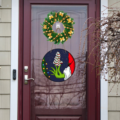 Christmas Tree Wooden Front Door Decoration