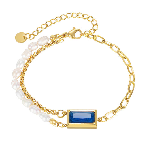 Double Chain Pearl Bracelet