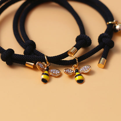 Honey Bee Matching Magnetic Couple Bracelets Set