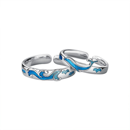 Ocean Theme Bf Gf Matching Rings Set