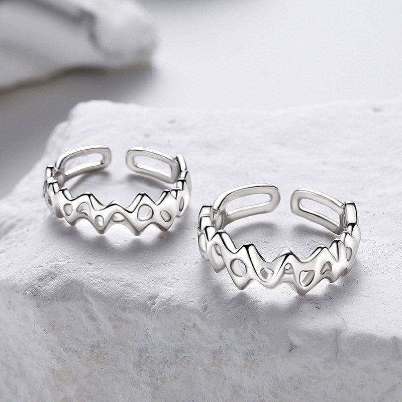 Matching Adjustable Size Rings Set for Couple