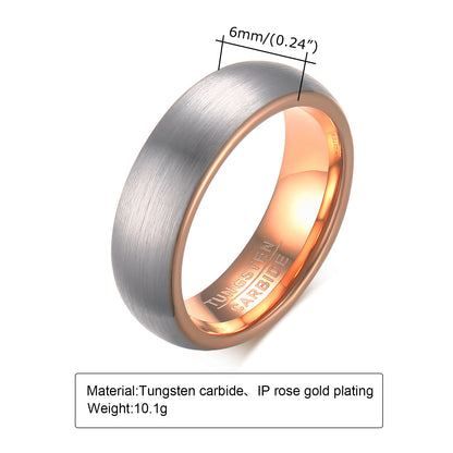 Mens Two Tone Tungsten Ring with Names Engraved