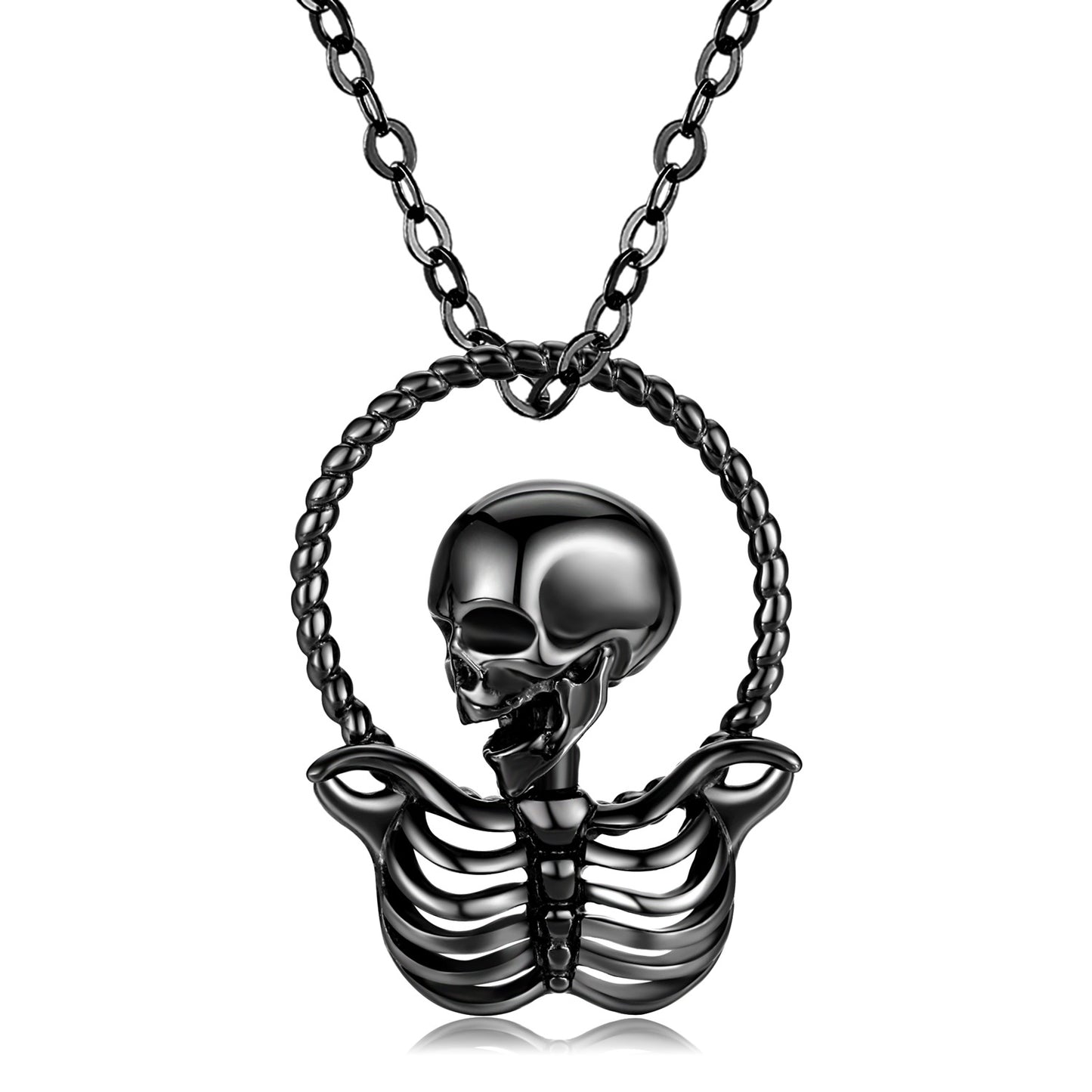 Custom Engraved Halloween Skeleton Necklace