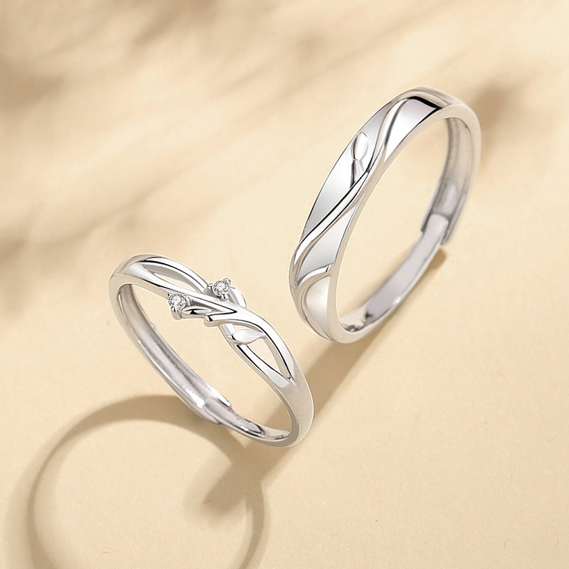 Matching Rings Resizable Custom Engraved Matching Promise Rings Set for Two – Loforay