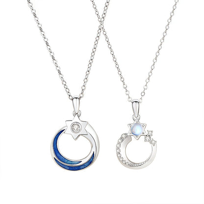 Matching Moonstone Necklaces Set for Couples