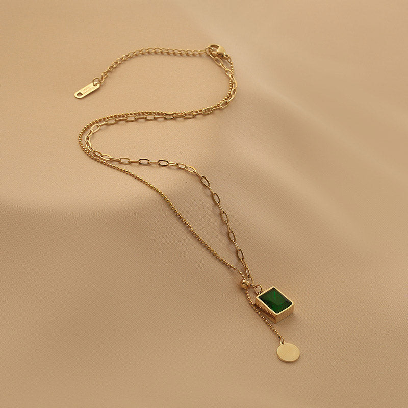 May Birthstone Solitary Necklace