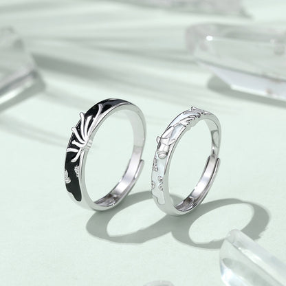 Themed Rings Matching Custom Ocean Theme Matching Promise Rings for Couples – Loforay
