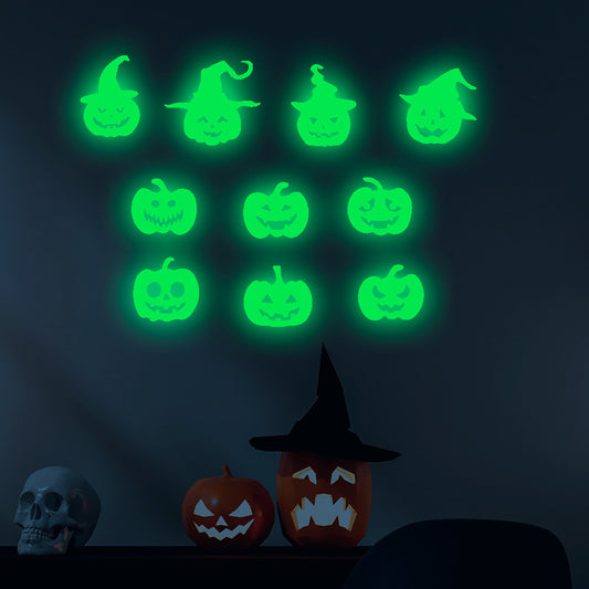 Glow in Dark Pumpkins Window Sticker Halloween Decoration