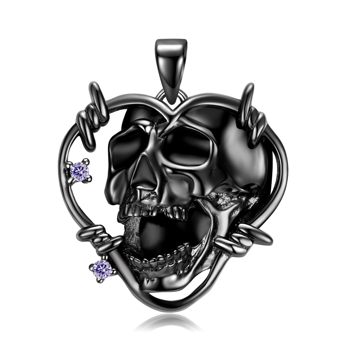 Halloween Skull Heart Dainty Necklace Jewelry