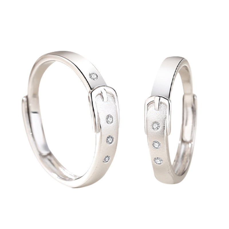 Belt Style Couple Promise Rings