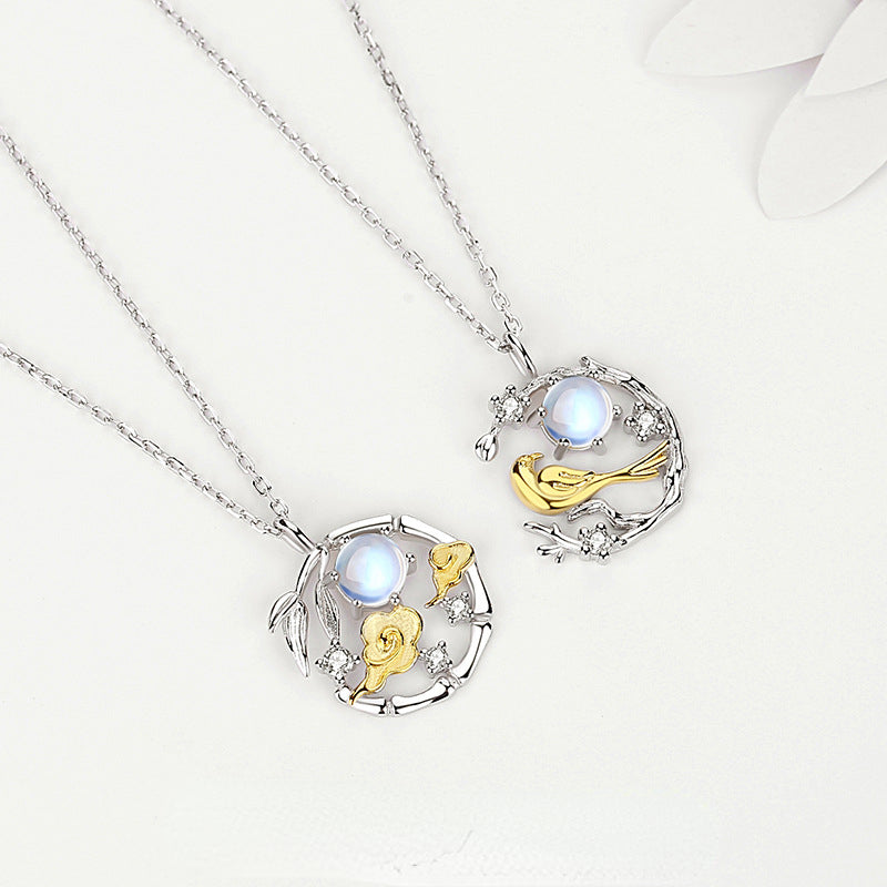 Matching Pair Moonstone Necklaces for Couples