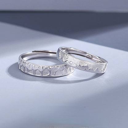 Forest Theme Engravable Couple Rings Set