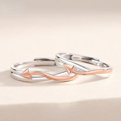 Matching Arrow Couple Rings Set for two