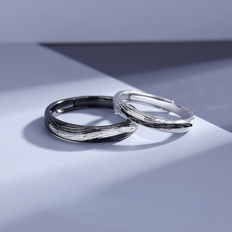 Engravable Couple Anniversary Rings Set