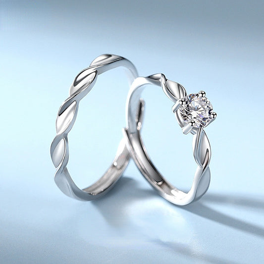 Engravable Swirl Matching Rings for Couples