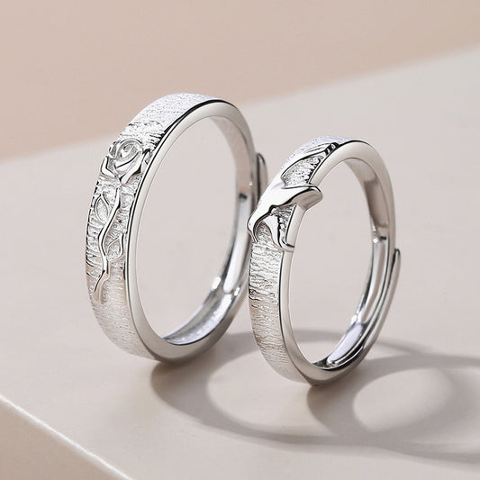 Customized His Hers Couple Wedding Rings Set