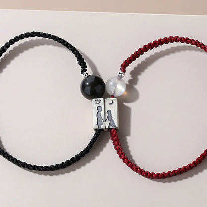 Magnetic Couple Relationship Bracelets Sun and Moon