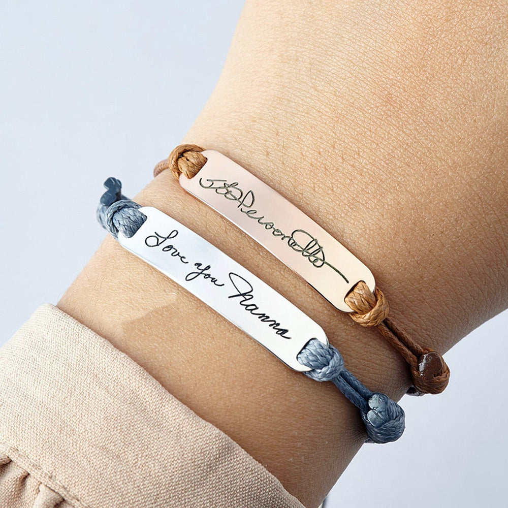 Personalized Handwriting Couple Bracelets Set
