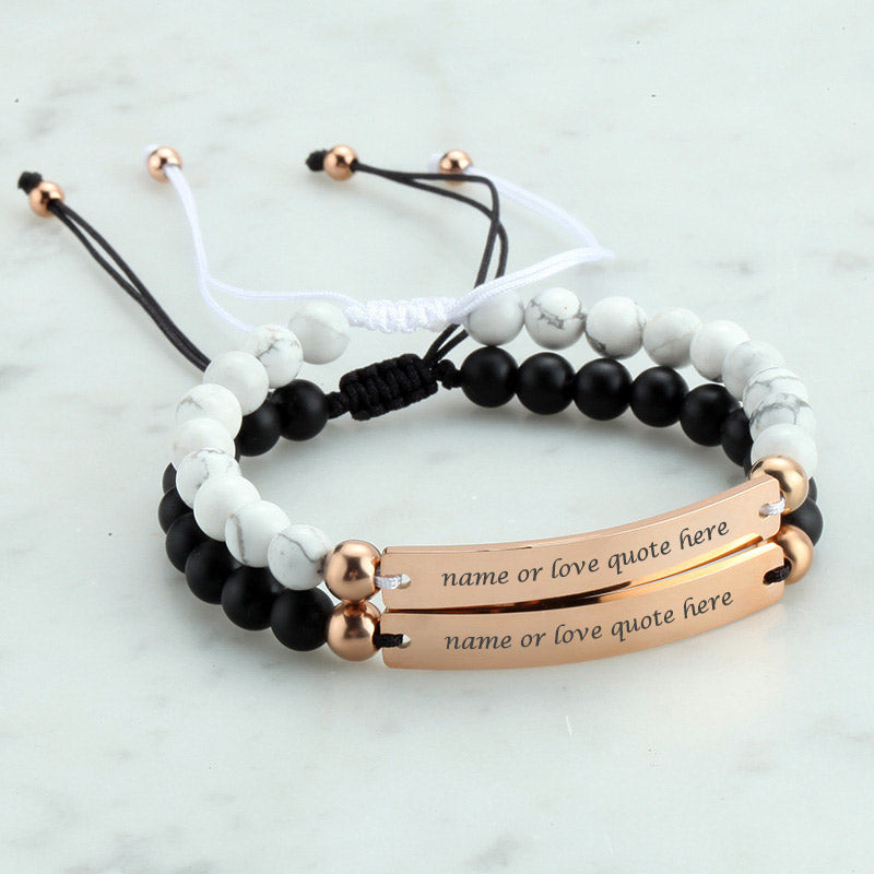 Personalised Couple Bracelets for Him & Her