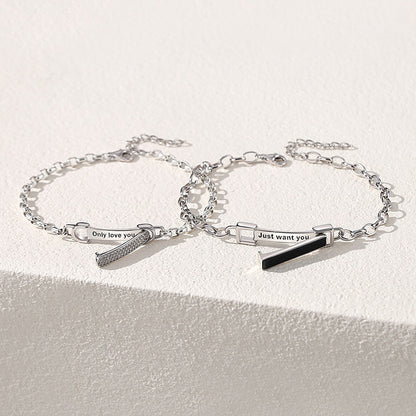 Hidden Message Couple Bracelets Set for two