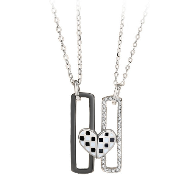 Magnetic Hearts Couple Necklaces Set for 2