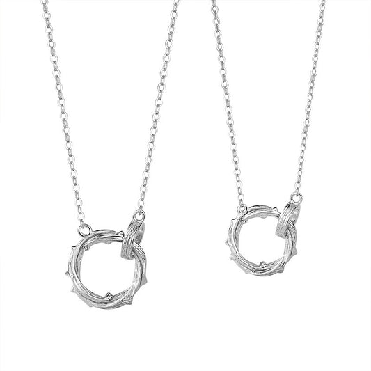 Couple Necklaces Set Mobius Rings