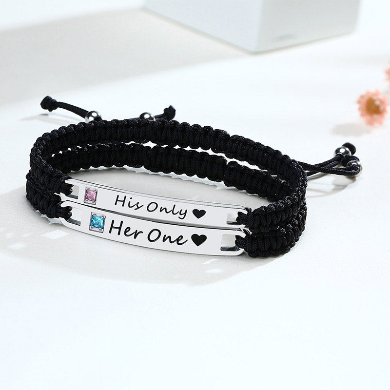 Her One His Only Custom Matching Bracelets