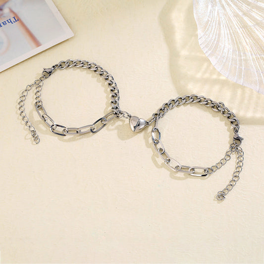 Connecting Half Hearts Promise Bracelets Set