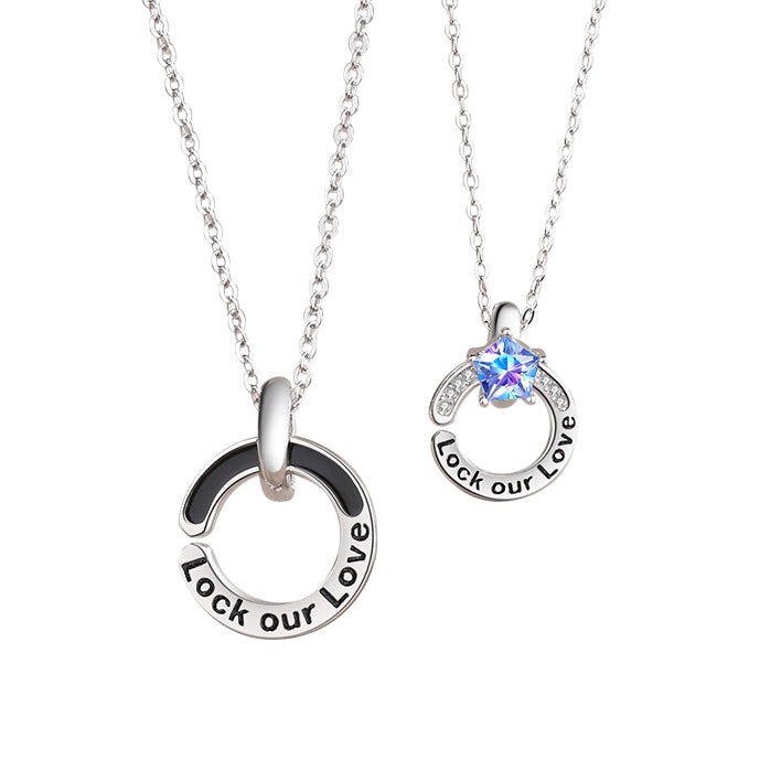 Engraved Couple Necklaces Set for Two