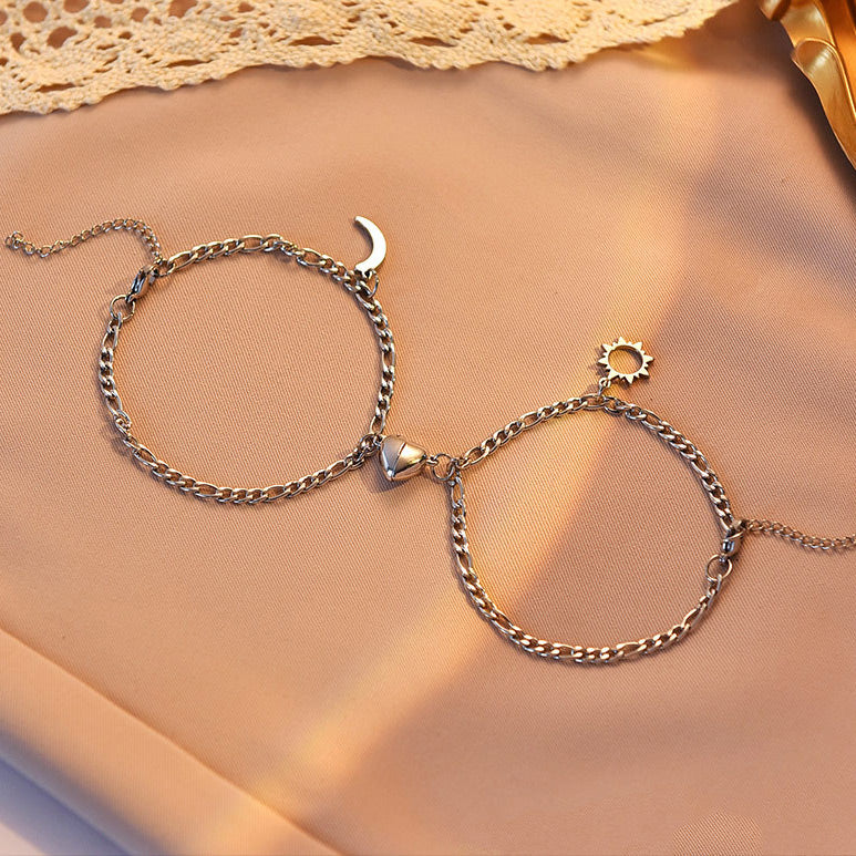 Magnetic Hearts Couple Promise Bracelets