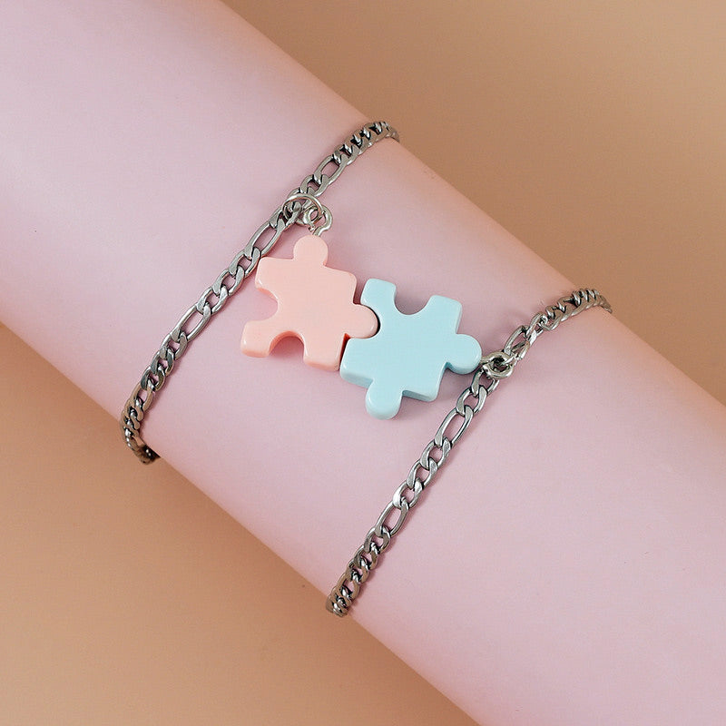 Custom Puzzle Bracelets for Him and Her