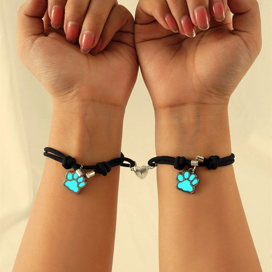 Glow in Dark Connecting Promise Bracelets Set Loforay.com